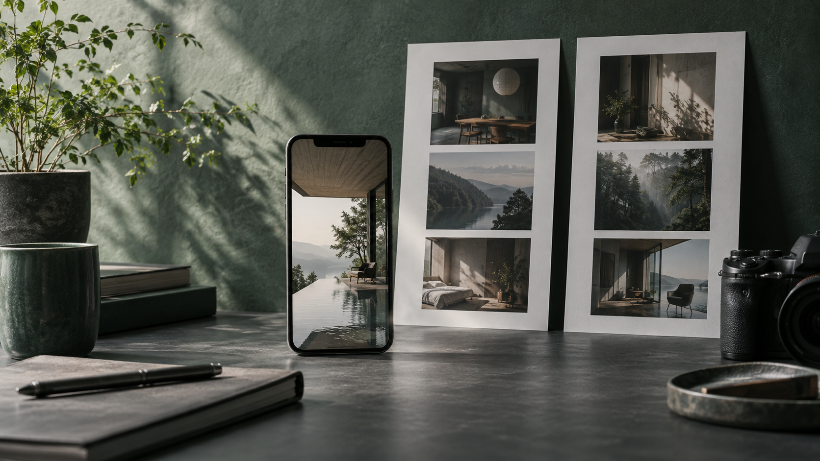 縦型のスマートフォン映像と写真シート。SNS動画の企画を表すイメージ